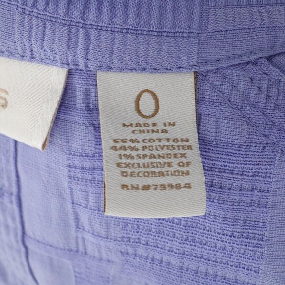 Chicos Jacket 0 Womens 4 Small Lavender Open Front Stretch Cotton Pockets Career - Picture 4 of 13